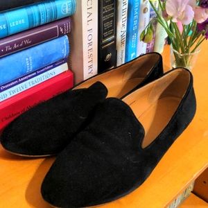 Black suede j.Crew loafers